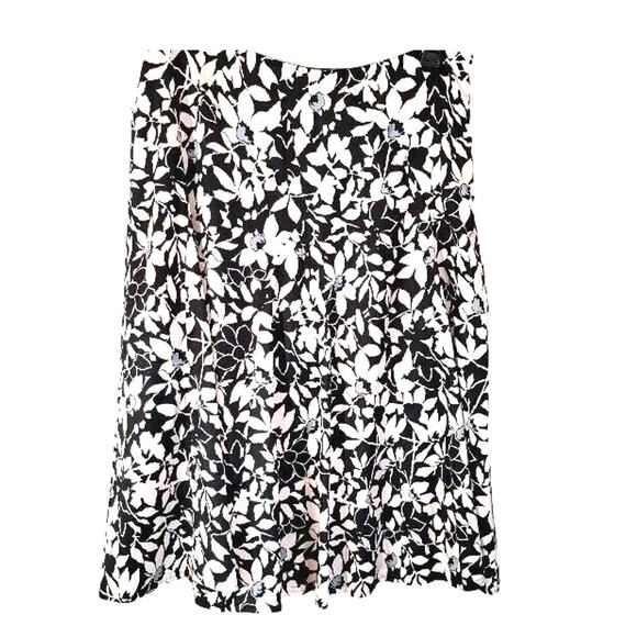 Liz Claiborne Skirt Floral Silk Women's Sz 14 Lined Back Zip Career Office - Picture 3 of 10